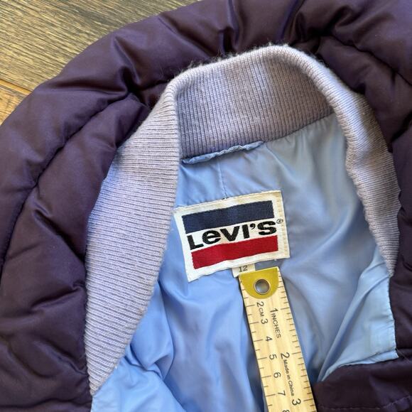 Vintage Levi’s USHGA Hang Gliding Jacket USA Made 70s 80s Plum Blue Puffer 12 - Picture 3 of 13